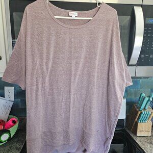 LuLaRoe Irma Heather Light Purple Top Size Large